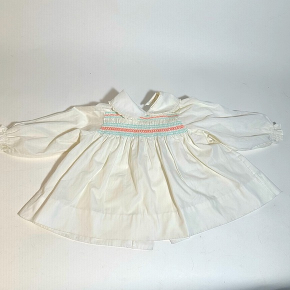 Vintage Thomas White Smocked Dress - Picture 1 of 4